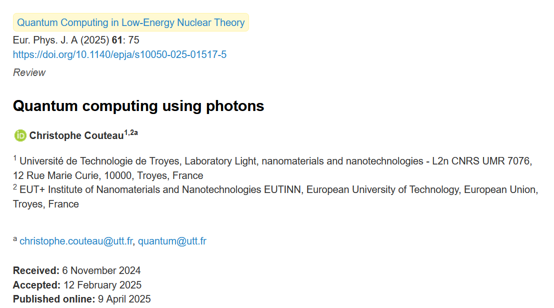 First article using the EUt+ affiliation 